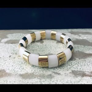 Rustic Cuff White Parker Bracelet